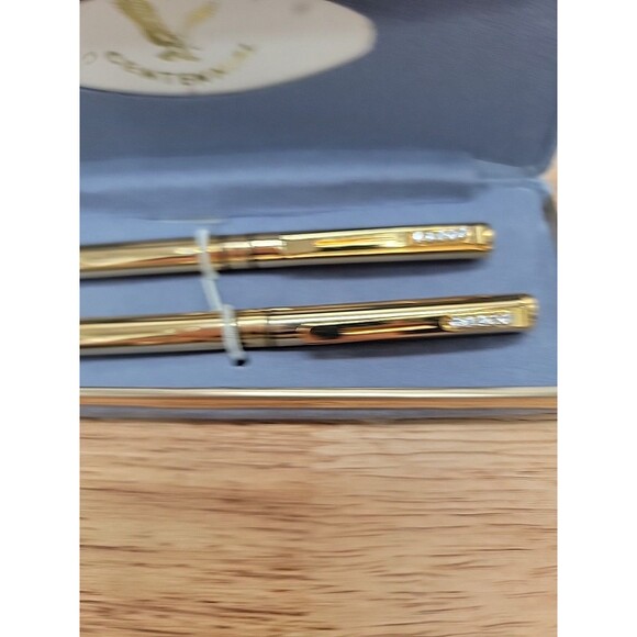Centennial Pen Pencil Set Mechanical Ball Point Gold Tone Original Box Vintage - Picture 2 of 10